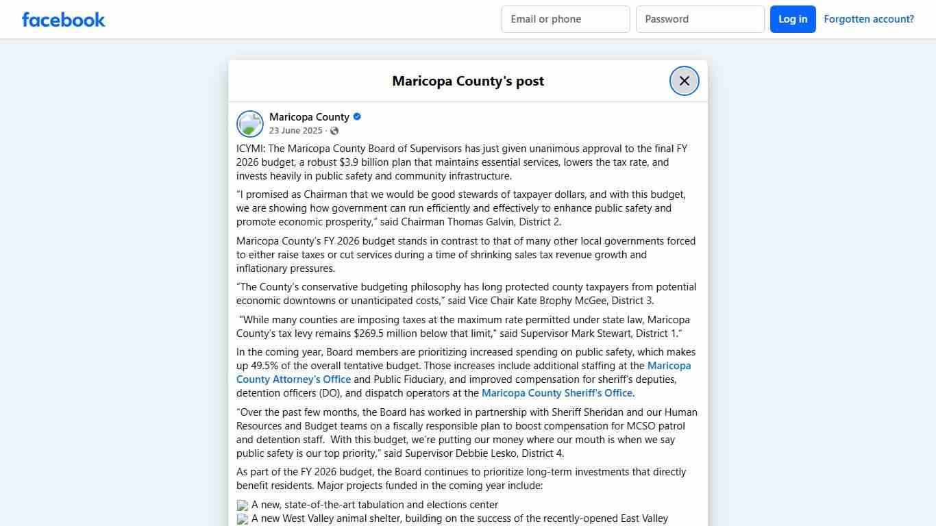 Maricopa County - ICYMI: The Maricopa County Board of... | Facebook